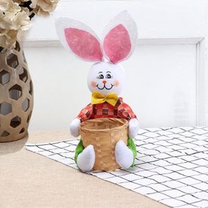 Bonbons Cadeaux Panier de Tissu de Sac de Toile de Jute de Lapin pour Oeufs de P/âques Qlans Panier doeufs de P/âques Jouets