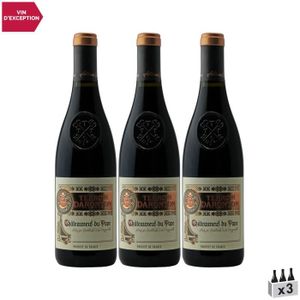VIN ROUGE Châteauneuf-du-Pape Rouge 2020 - Lot de 3x75cl - Terroir Daronton - Vin AOC Rouge de la Vallée du Rhône - Cépages Grenache, Syrah,