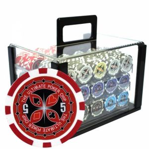 ABS Insert m/étallique 12 g. Ultimate Poker Chips Bird Cage de 600 jetons de Poker Version Tournoi