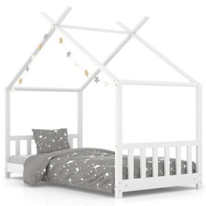 STRUCTURE DE LIT Cadre de lit d'enfant Blanc Bois de pin massif 70x140 cm - ESTINK