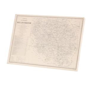 OBJET DÉCORATION MURALE Tableau Décoratif  23 Creuse Département Carte Ancienne France Région (88 cm x 60 cm)