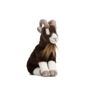 PELUCHE Peluche chèvre brune assise 22 cm - AN408