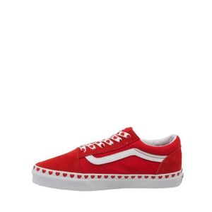 BASKET Basket Vans OLD SKOOL - Rouge - Cuir - Réf. VN0A4U