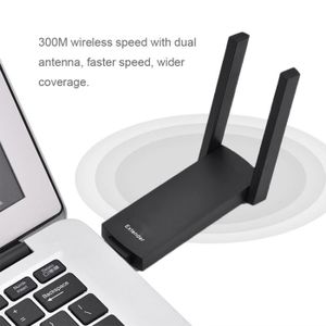 REPETEUR DE SIGNAL Qiilu Répéteur WiFi Extender USB 300M Double Anten