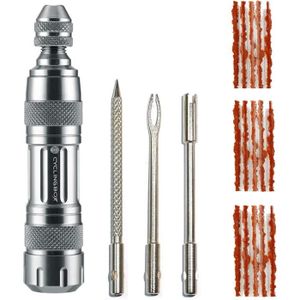 7pc Kit de réparation Tubeless Crevaison meche Pneu Voiture Moto Outils