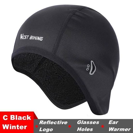 Casquette Cyclisme BikingBros - Polyester Respirant - Port Sous Casque - Taille Adjustable 56-61cm - Noire