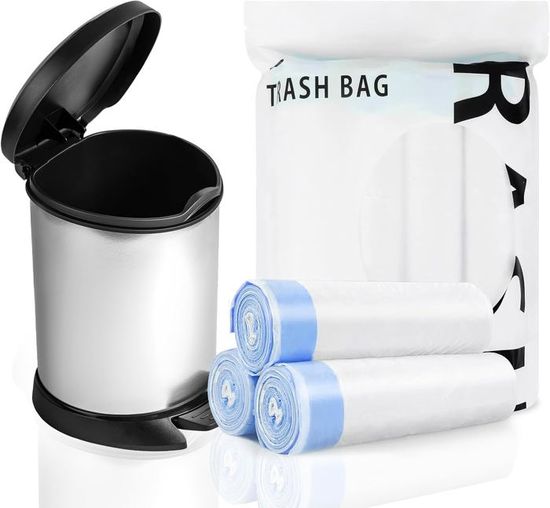 TIPGO Sacs Poubelle à Cordon 60 Pièces, Prédécoupés 1,6 60 Pièces