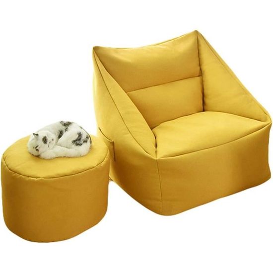 Icon Pouf Fauteuil En Velours Natalia, XXL, Pouf De Salon Géant, Pouf