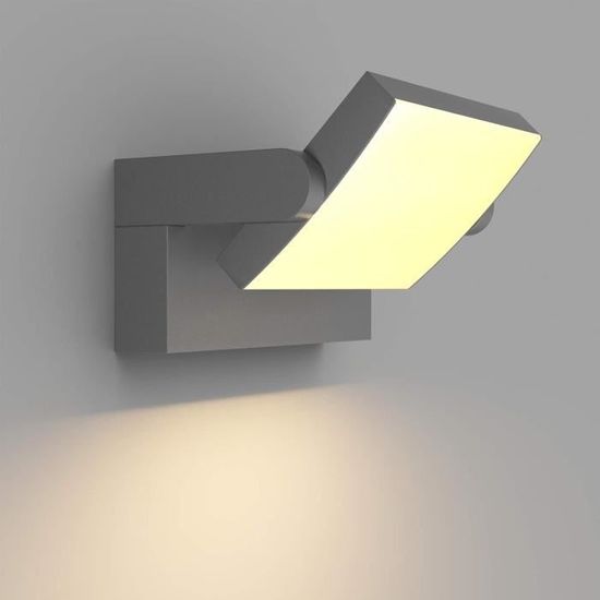 Klighten 45W Applique Murale LED Extérieure Rotative IP65 - Éclairage Moderne 3480LM Blanc Chaud 3000K Pour Jardin, Terrasse Et Entrée, Anthracite
