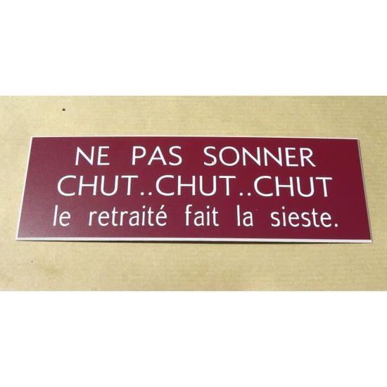 Plaque Gravee Adhesive Panneau Ne Pas Sonner Chut Chut Chut Le Retraite Fait La Sieste 70 X 0 Mm Cdiscount Bricolage Plaque Gravee Adhesive Panneau Ne Pas Sonner Chut Chut Chut Le Retraite Fait La Sieste 70 X 0 Mm Cdiscount Bricolage