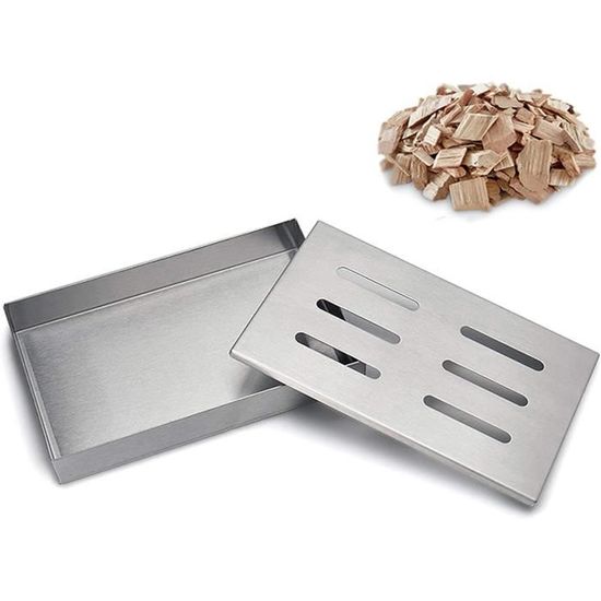 XY02305-Boîte de fumeur de Barbecue en bois pour l'extérieur, 2 pièces