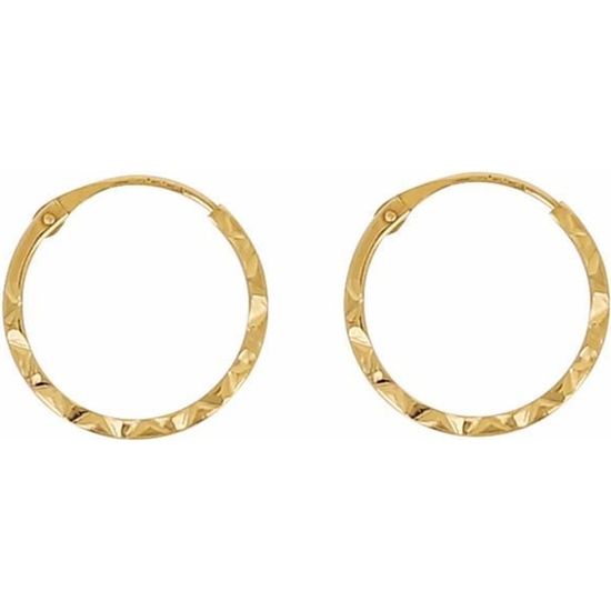 Créoles Lisses 3 cm Plaqué or 18 Carats 750/1000