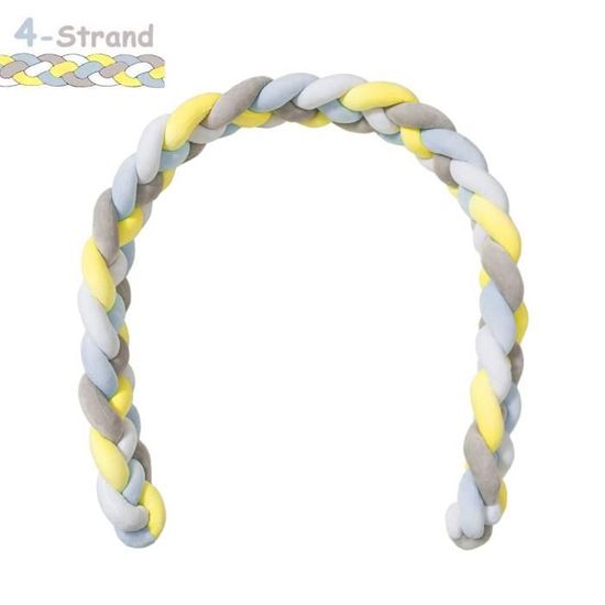 Minetom Tour De Lit 4 Tissage Bebe Coussin Tresse Pare Chocs Velours Protection Bebe Securite 2cm 2cm Gris Blanc Jaune Bleu Cdiscount Puericulture Eveil Bebe