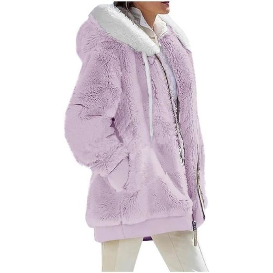 📢📢56 % de réduction！！！📍Veste tendance à capuche et manches longues zippée pour femme