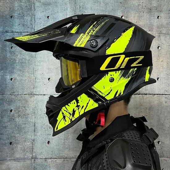WOW Casque de Motocross pour Jeunes Enfants BMX MX ATV Casque de Moto Tout-Terrain Lunettes Rouge Araignée Mg Ensemble de Gants Rouges