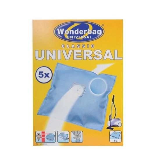 WPRO Wonderbag Compact – Confezione Da 5 Sacchetti Per Aspirapolvere A Traino – Alta Filtrazione E Antibatterico - 3