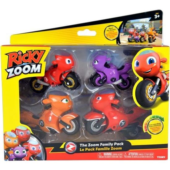 Pack Famille Zoom - Ricky Zoom - Jouets de Moto - TOMY - Roues Libres - Aventure pour Enfants