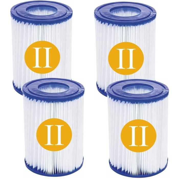 Lot De 2 Cartouches Filtrantes Type H Pour Piscine/spa - Diamètre 90 Mm, Longueur 102 Mm - Compatible Pompes 28601/28602