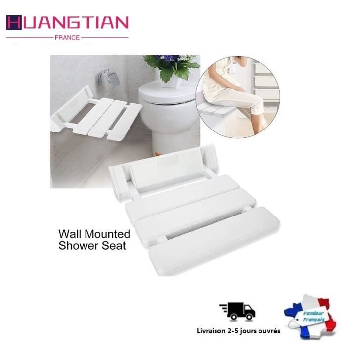 Chaise de douche, Banc rabattable de douche, Charge 130 kg, 33*32 cm