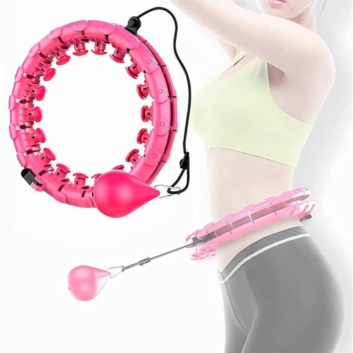 Hoola Hoops pour la Perte de Poids, Houla Hop Fitness Hoops avec Massages, 24 Anneaux de Fitness Mobiles et Réglables