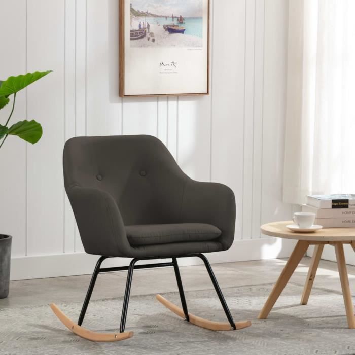 Chaise à bascule Taupe Tissu HB289536 -PAI