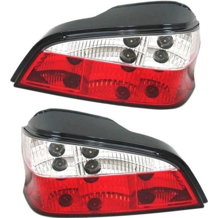 2 FEUX ARRIERE ROUGE ET BLANC PEUGEOT 106 PHASE 2 DE 03/96 A 7/03
