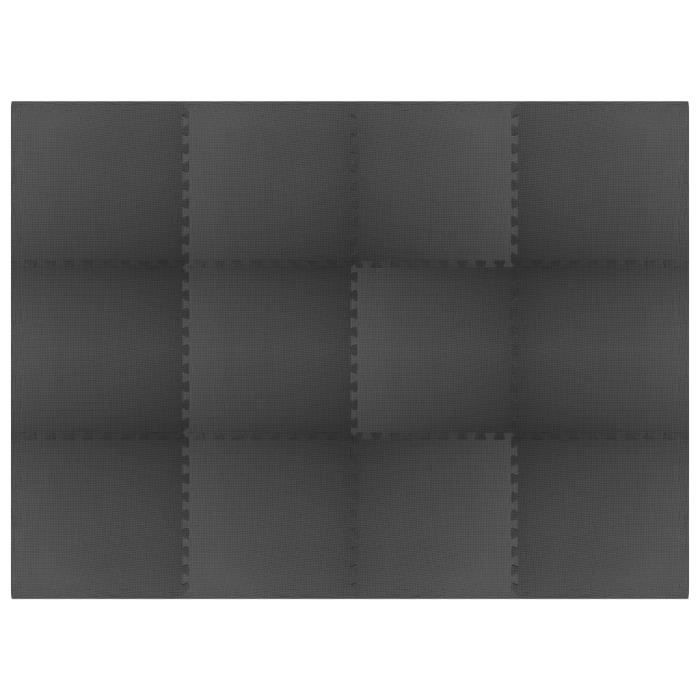 Luxueux Magnifique-Tapis de sol pour vélo d'exercice vélo elliptique Fitness - 12 pcs 4,32㎡ Mousse EVA Noir
