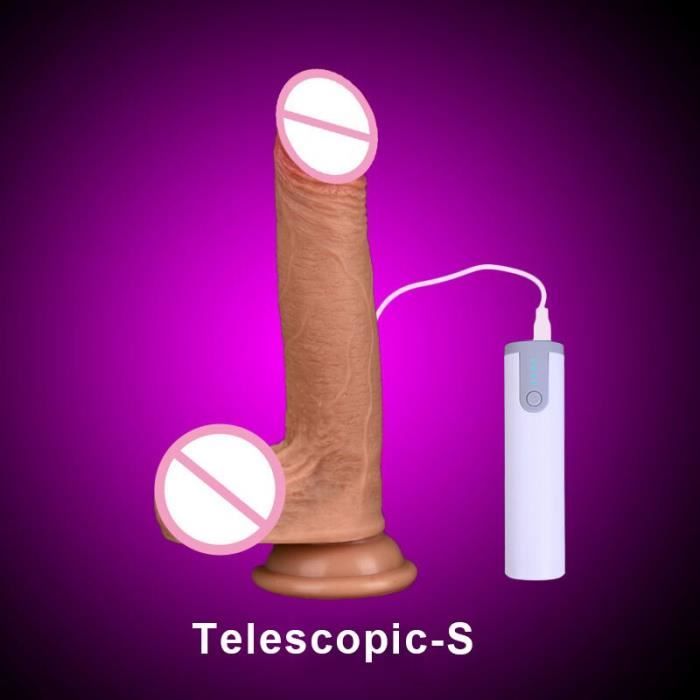 GODEMICHET - RABIT - VIBROMASSEUR,Télescopique énorme grand gode réaliste peau ventouse gode en caoutchouc - Type Telescopic-S