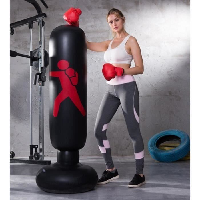 1.6M Sac de Frappe sur Pied pour Le Fitness, La Boxe, Sac Gonflable avec Cibles de Frappe, Parfait pour Les Enfants et Les Adultes