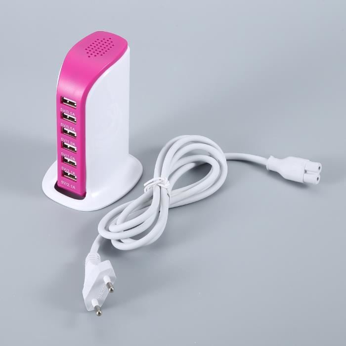 6 USB pors Multi Port voyage mur station de chargeur adaptateur