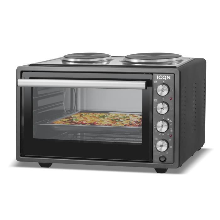 Mini-four ICQN de 42 litres avec 2 plaques chauffantes et convection