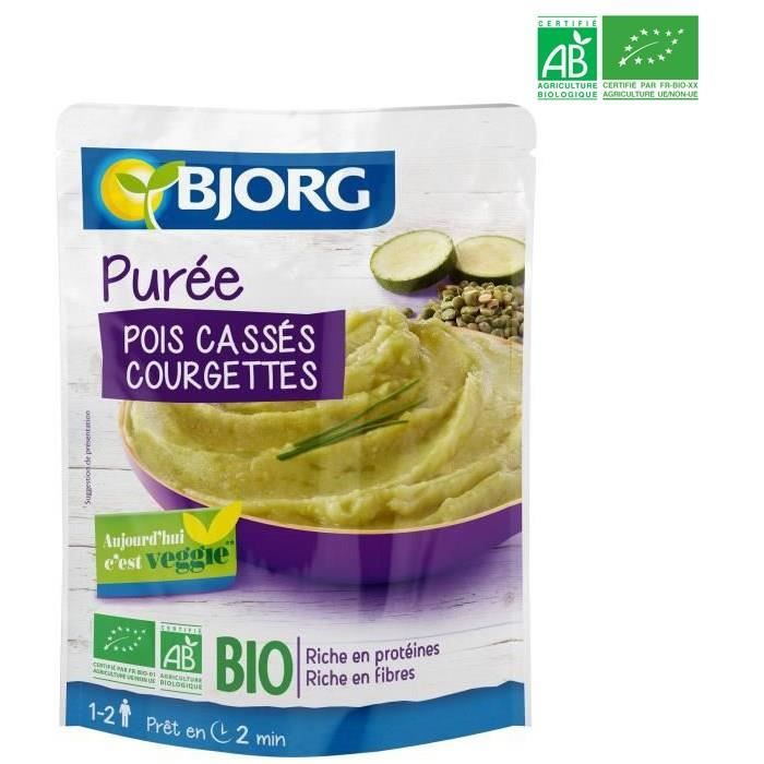 BJORG Purée Pois Casses Courgette Doy Pack Bio 250g