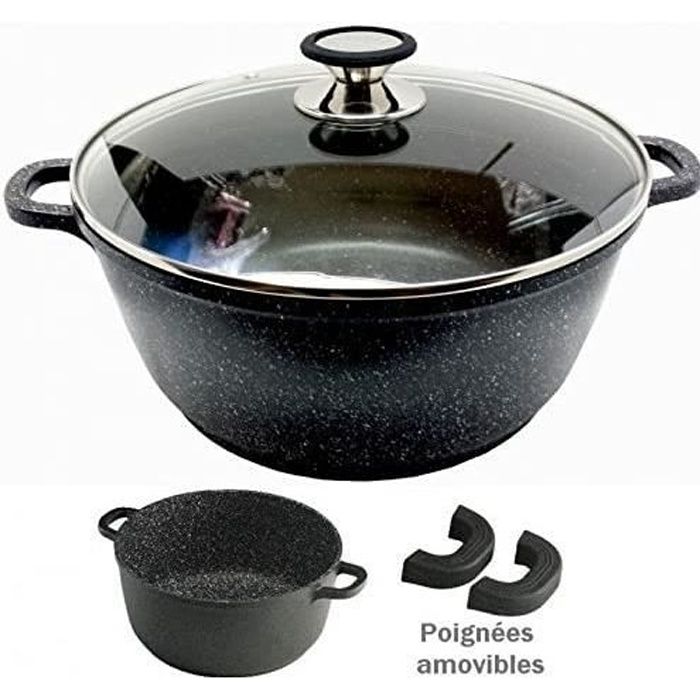 Marmite faitout 32 cm en pierre, induction, antiadhésive, Espace cuisine