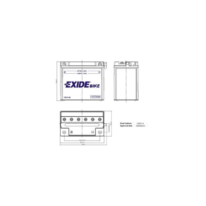 Batterie Jet Ski YB16-B 19 Ah EXIDE