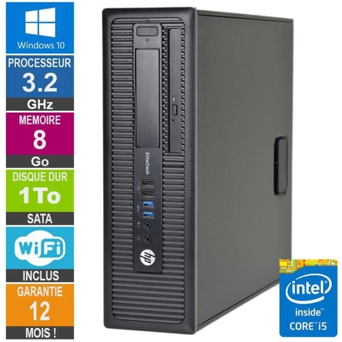 PC HP 800 G1 SFF Core i5-4570 3.20GHz 8Go/1To Wifi W10