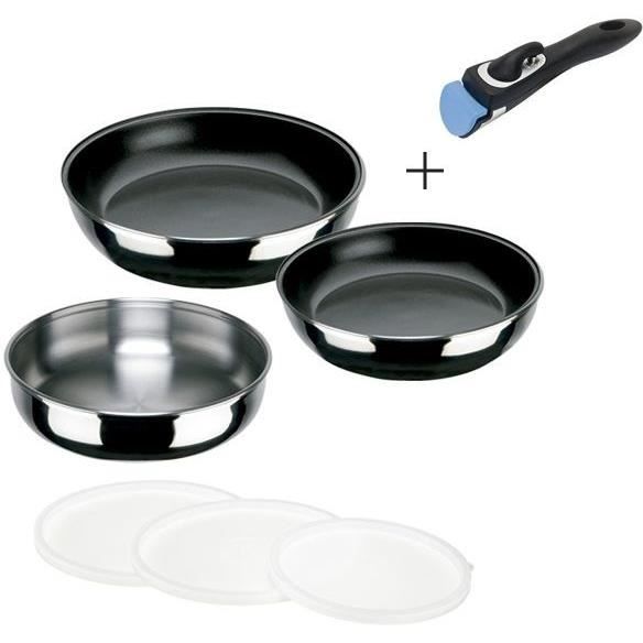 INOXIBAR 15448 D'Artagnan Set de poêles antiadhèsives - 20 cm et 24 cm + Sautex 24 cm