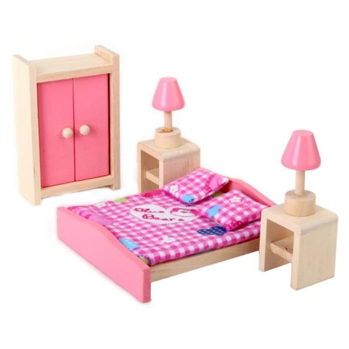 Poupée Chambre d'enfant Chaise Durable Cabinet Toy Matériel Safe Accessoires de jeux rose