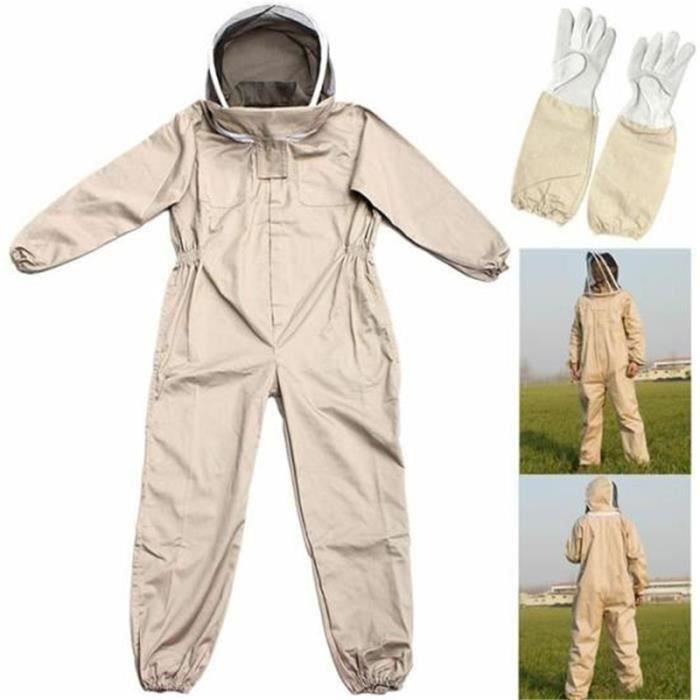 Letouch Costume Apiculture Abeille avec Gants Anti Abeille Protection XL (Convient pour la hauteur 180-190 cm)