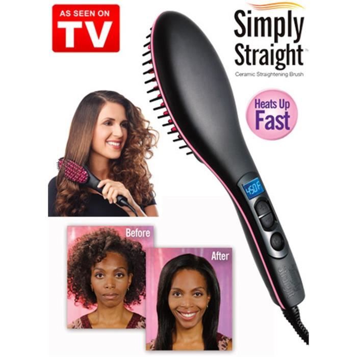 2016 tv sexy simplement antiscaled céramique degital électrique tout contrôle brosse vite lisseur brosse comb avec écran lcd