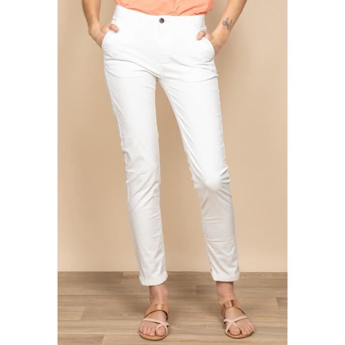 DEELUXE Pantalon chino uni SHINO Off White