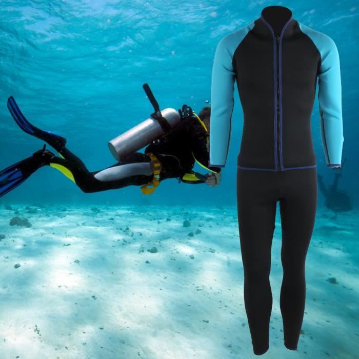Combinaison en deux pièces pour adultes de 2 mm accessoires de plongée en apnée Surf(noir (M) ) -COU-YUW