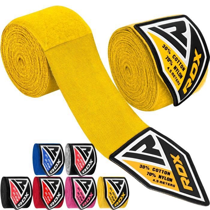RDX MMA Bandes Élastiqué Mains Intérieur Gants Mitaine Boxe Arts Martiaux 4,5 Mètres Bandage Poignet Entrainement Muay Thai