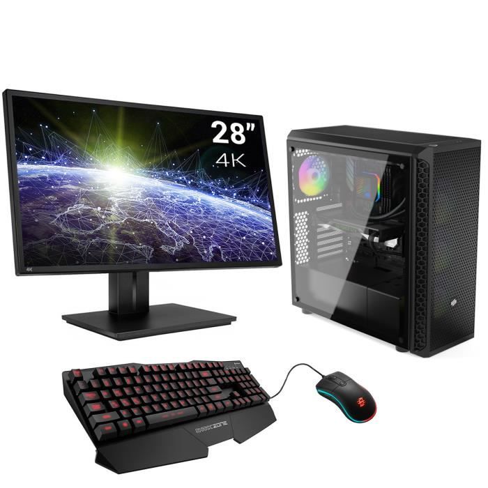 Sedatech Pack PC Pro Gaming, AMD Threadripper 3970X, RTX 3090, 128 Go RAM, 2To SSD NVMe, 3To HDD, écran LED 28-, Win 10 Pro