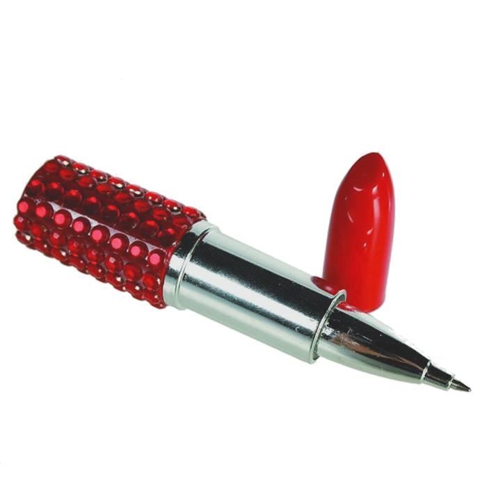 TRIXES Nouveauté Rouge à Lèvres Rouge Stylo à Bille Encre Bleue