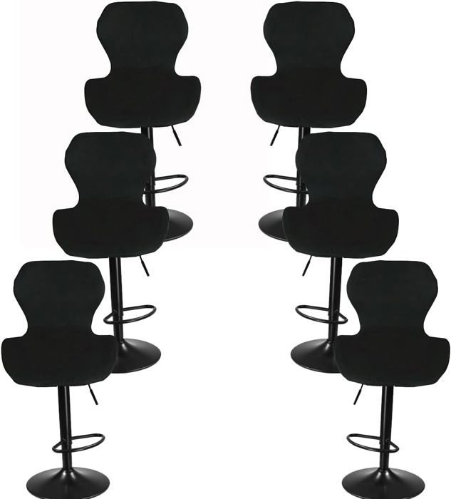 YMYNY Lot de 2 housses de tabouret de bar gris foncé avec housse de
