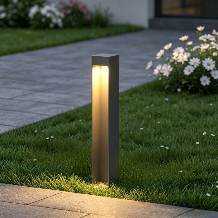 Mai & Mai Lampe sur Pied Extérieur Lapme Gris Foncé Lumière Extérieure 60x60x400mm Eclairage Extérieur IP65 Desgin BaldersLights