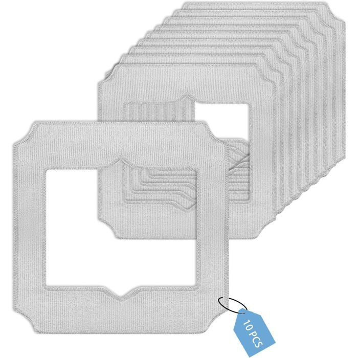 10 Lingettes De Rechange Pour Robot Lave-vitre Ecovacs Winbot Mini - Référence W-CC02-0012, Microfibre