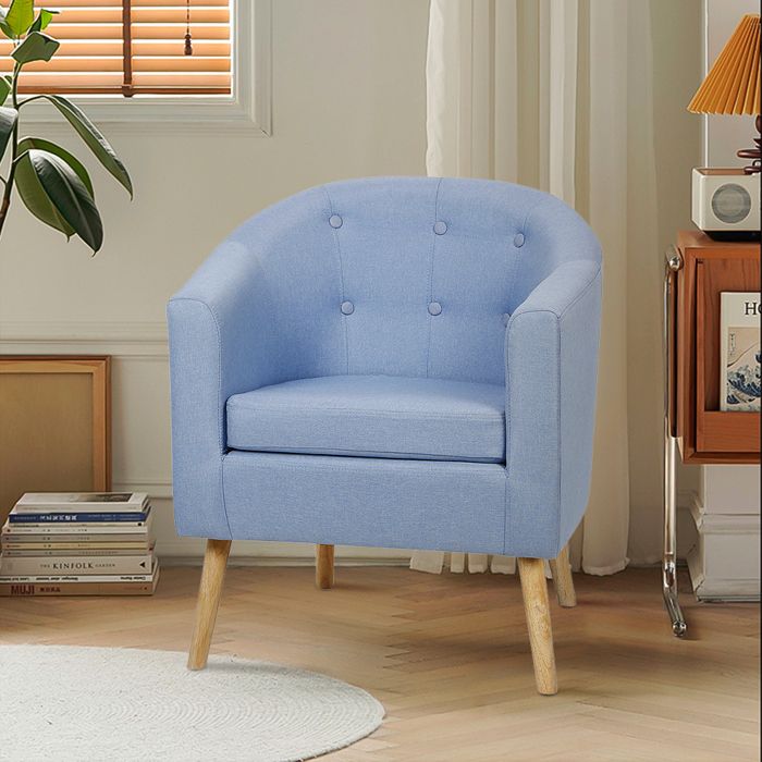 MIPAN.Fauteuil avec Accoudoirs - Fauteuil Crapaud Adulte - Fauteuils de Salon - Siège Rembourré Pour Salon Chambre - Bleu clair