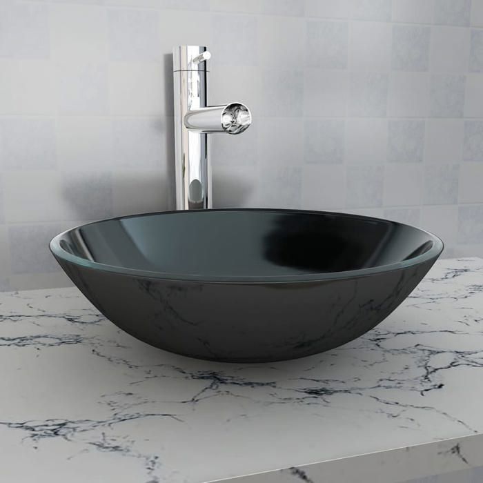 Vidaxl Lavabo trempé 42 cm - vue 2