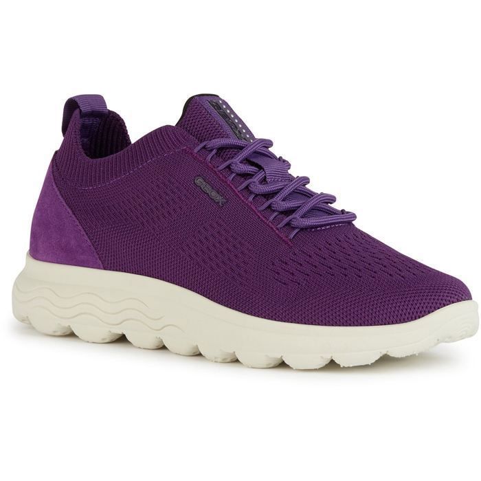 Geox Geox D Spherica A Baskets En Cuir Violet Pour Femme